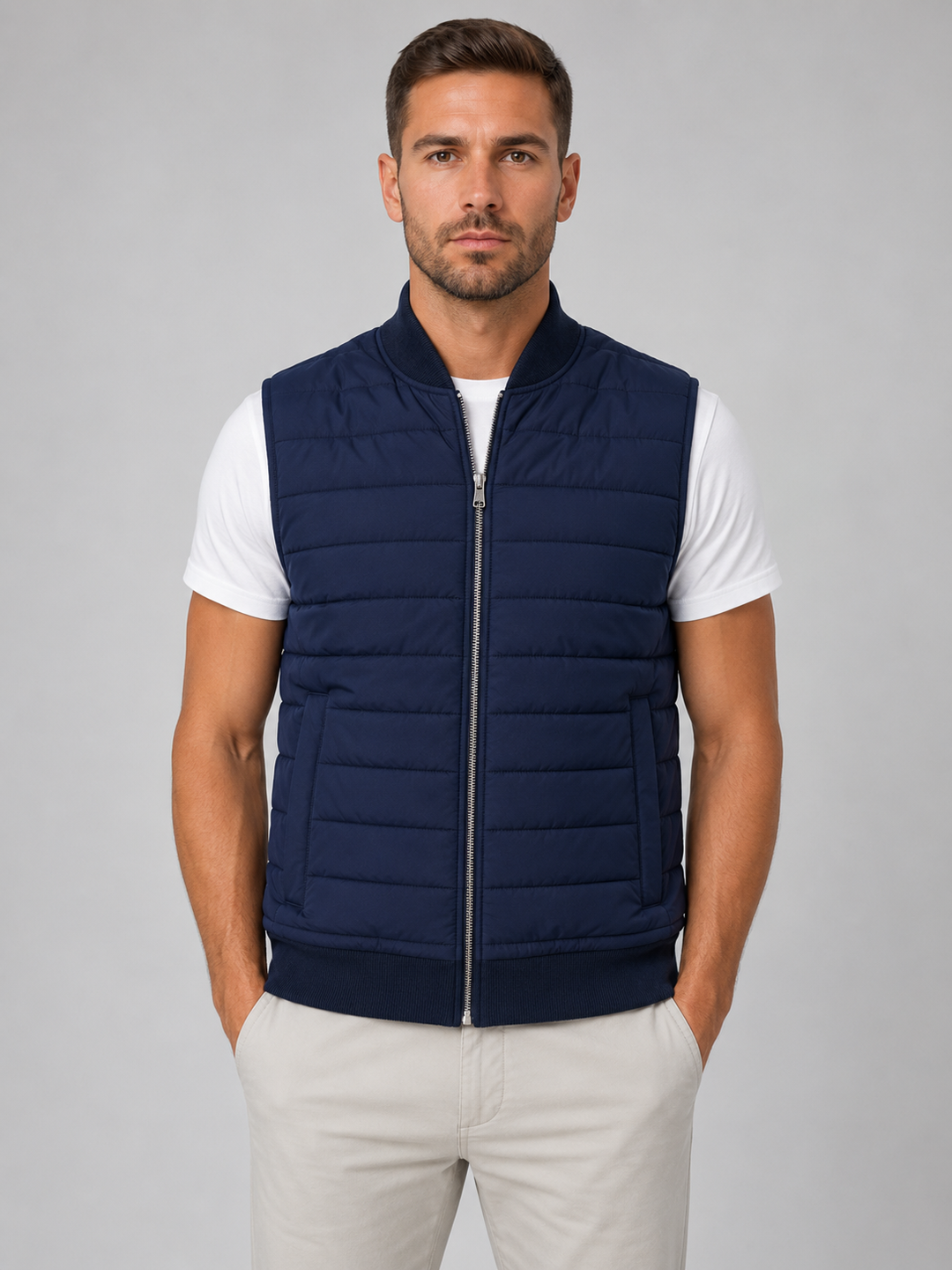 Men’s Lightweight Quilted Bodywarmer with Full Zip