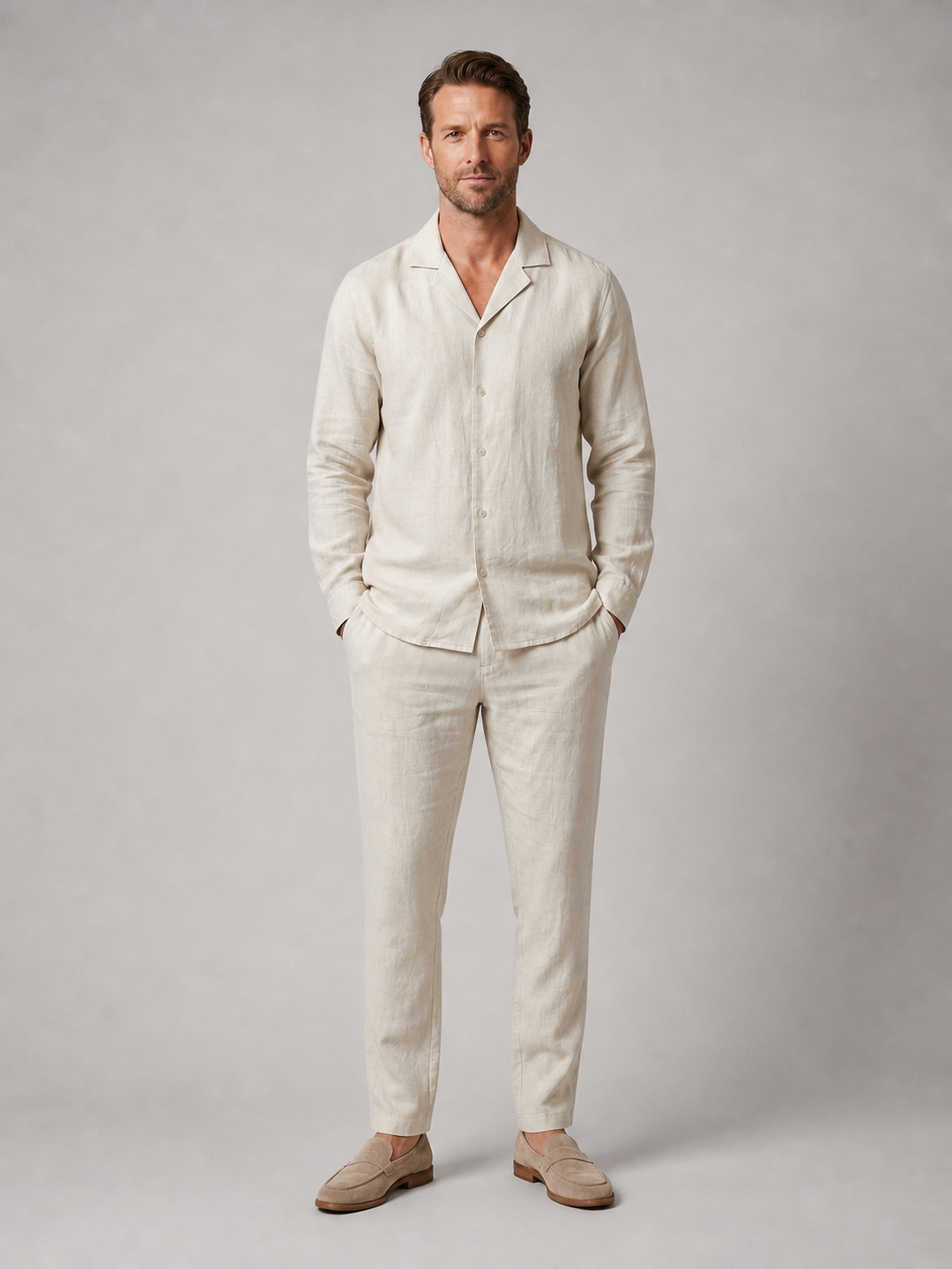 Men’s Lightweight Shirt with Drawstring Trousers