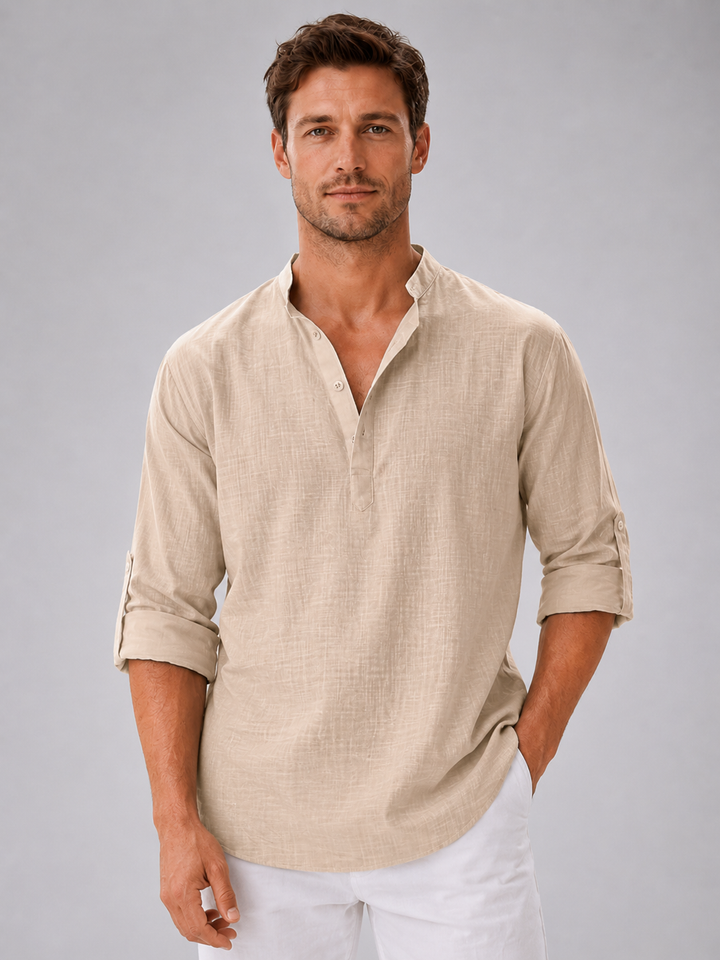 Men’s Lightweight Shirt with Stand Collar