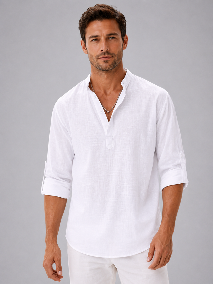 Men’s Lightweight Shirt with Stand Collar