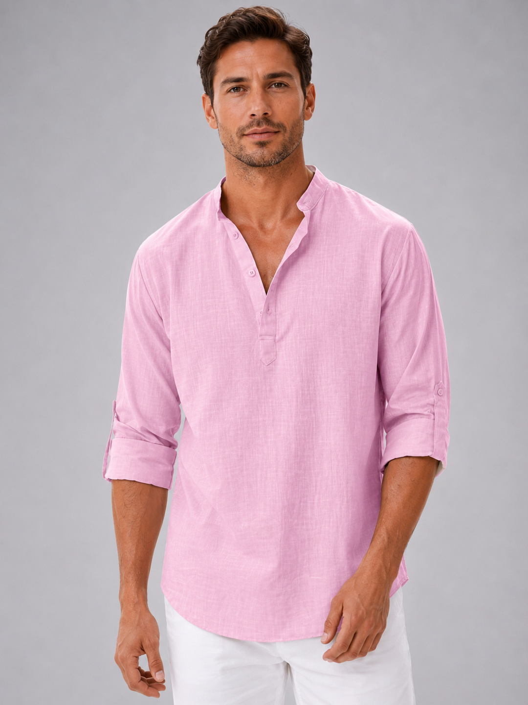 Men’s Lightweight Shirt with Stand Collar