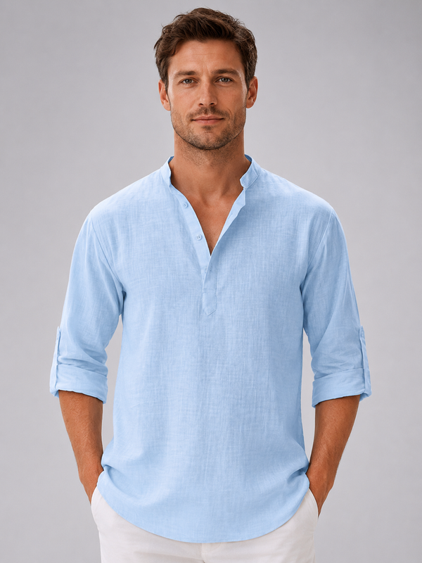 Men’s Lightweight Shirt with Stand Collar