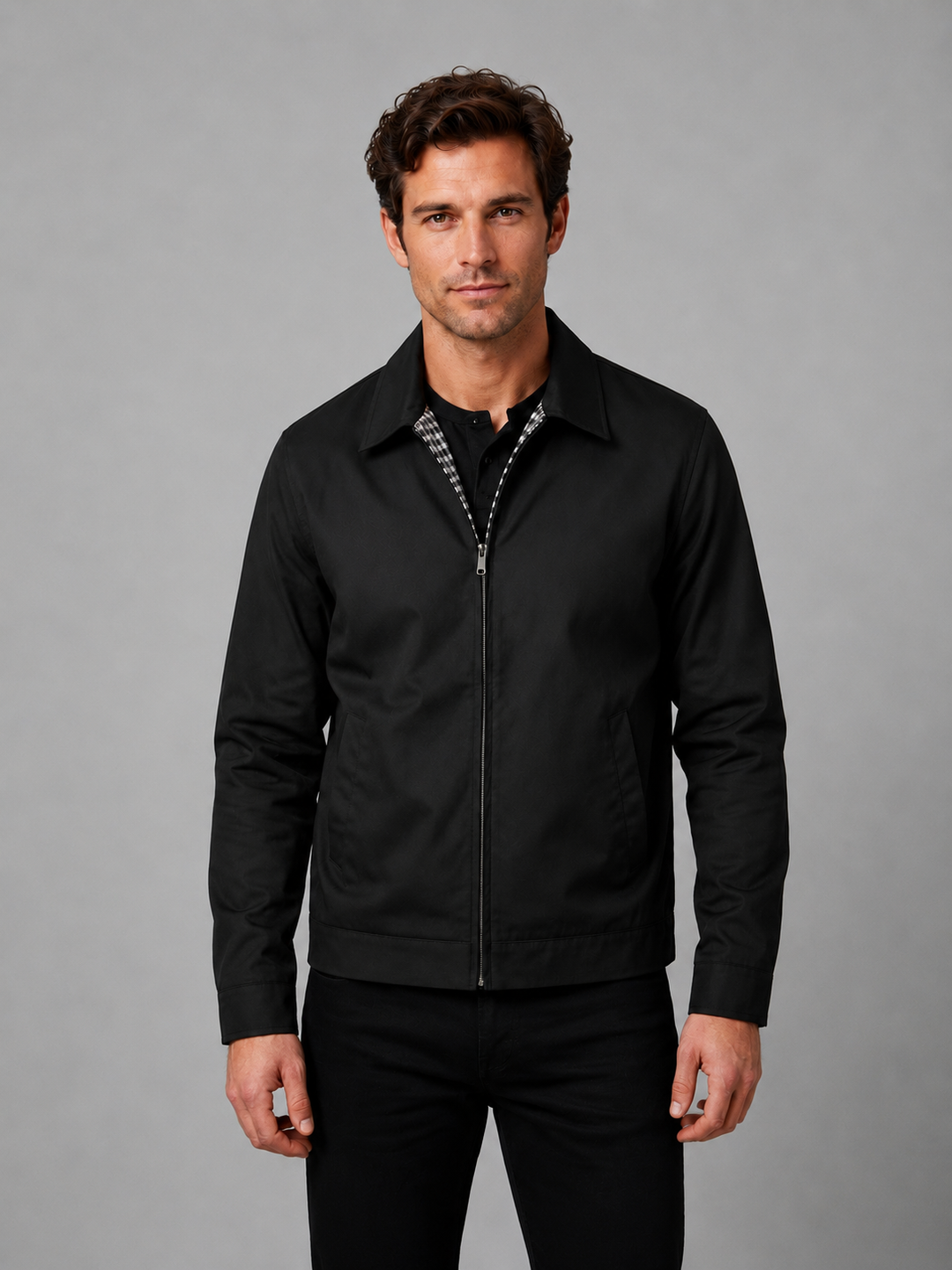 Men's Lightweight Zip Jacket with Clean Finish
