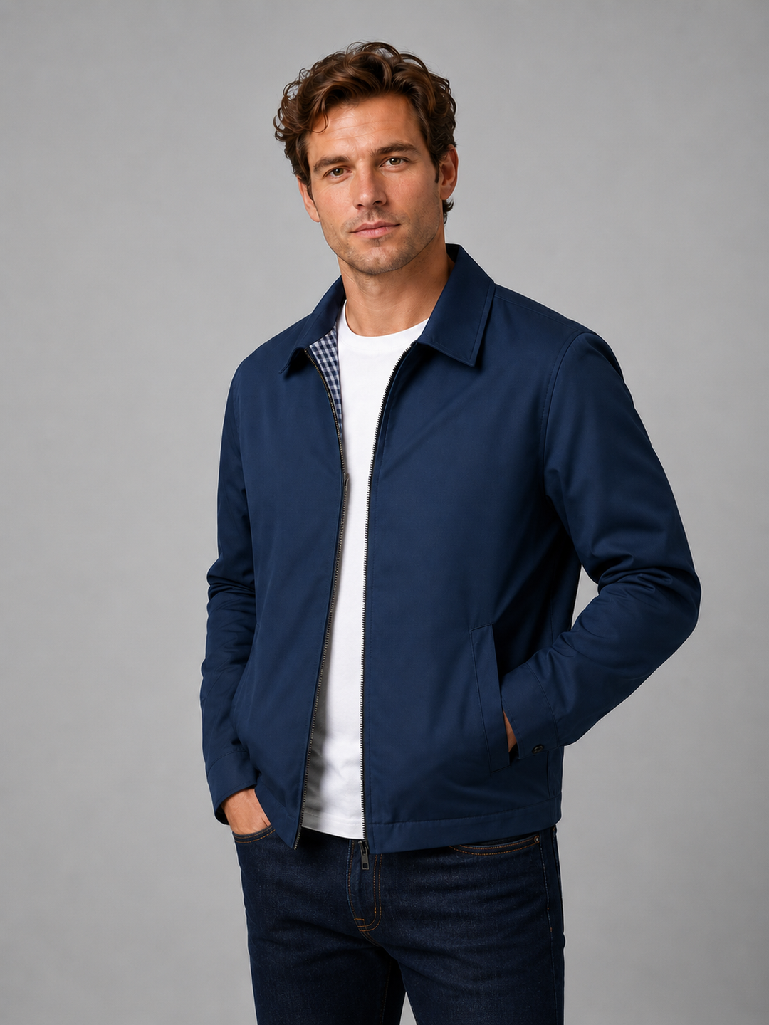 Men's Lightweight Zip Jacket with Clean Finish