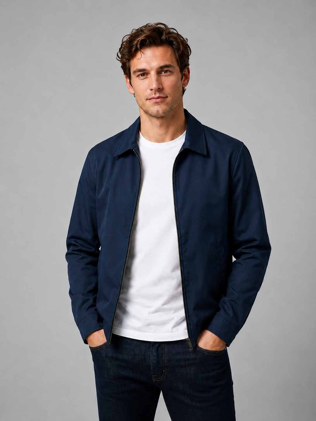 Men's Lightweight Zip Jacket with Clean Finish