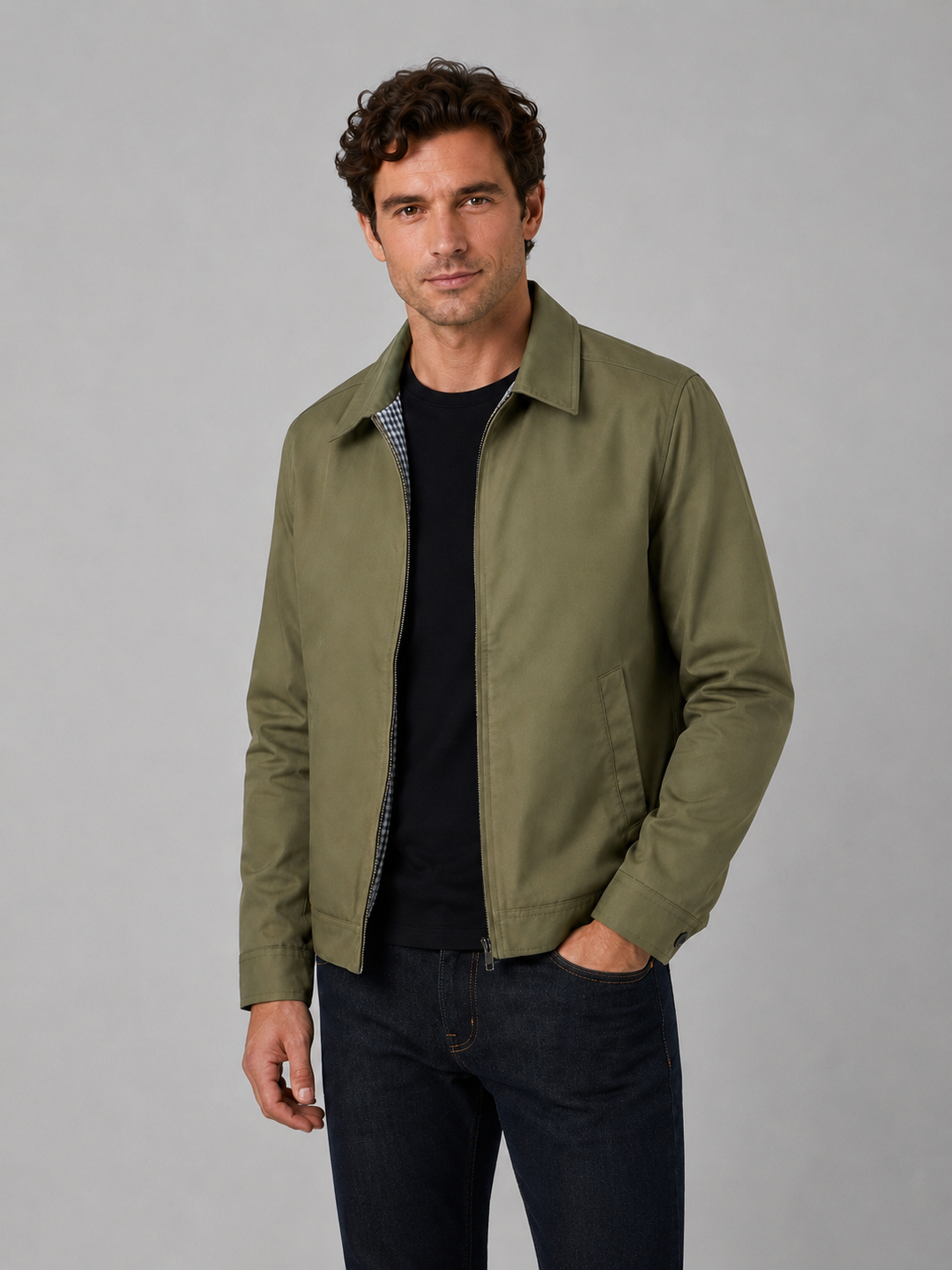 Men's Lightweight Zip Jacket with Clean Finish