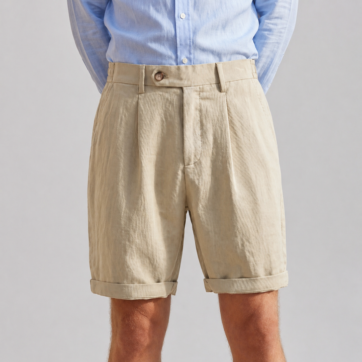 Men’s Pleated Shorts with Elastic Waistband