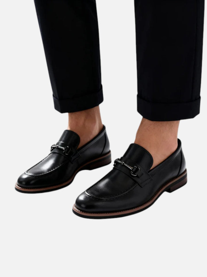 Men’s Polished Loafers with Metal Bit