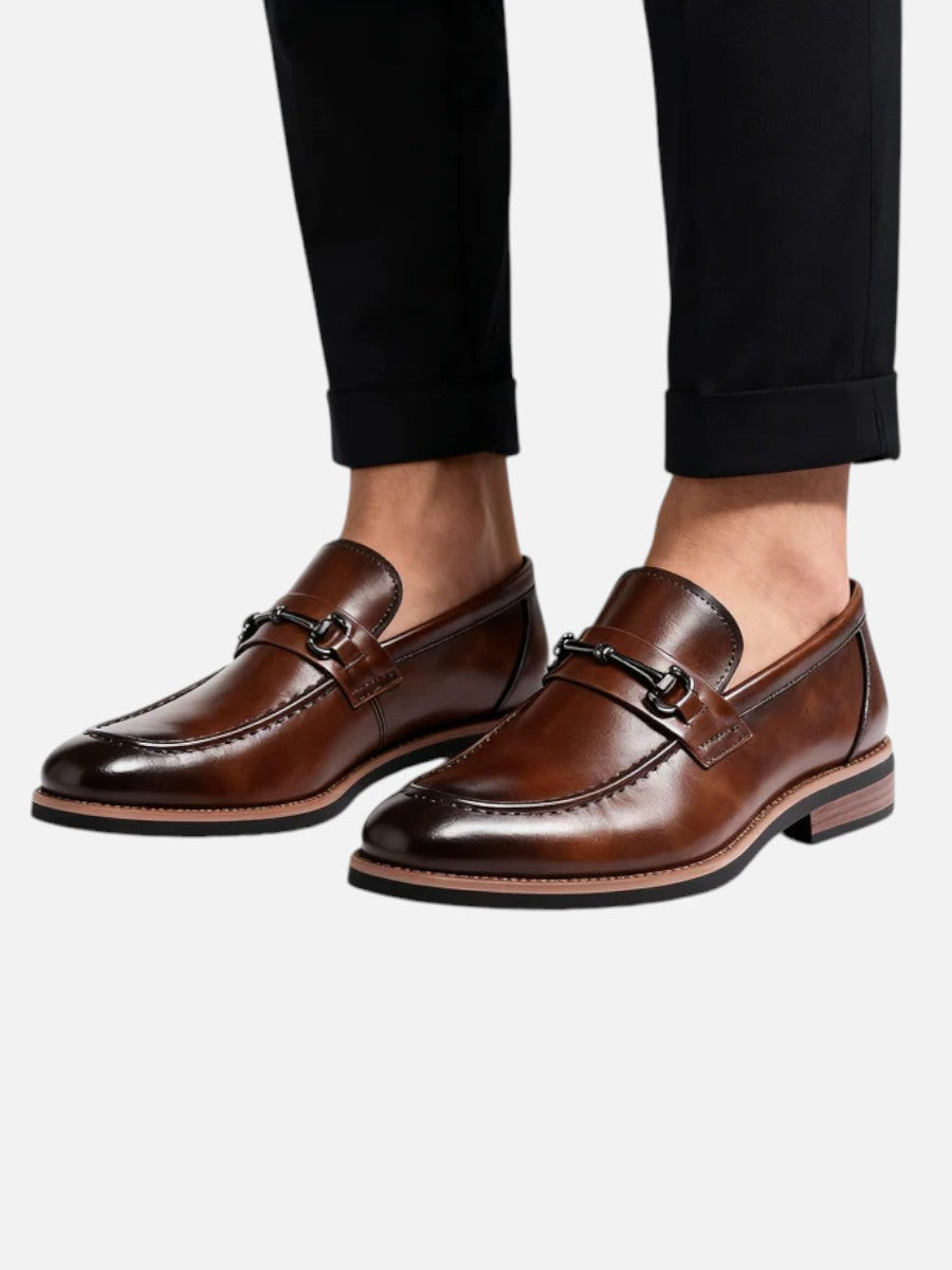 Men’s Polished Loafers with Metal Bit