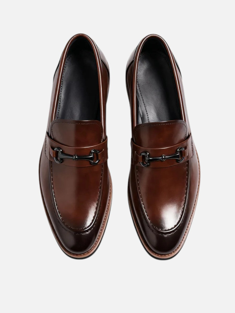 Men’s Polished Loafers with Metal Bit