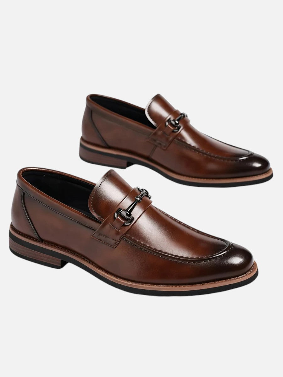 Men’s Polished Loafers with Metal Bit