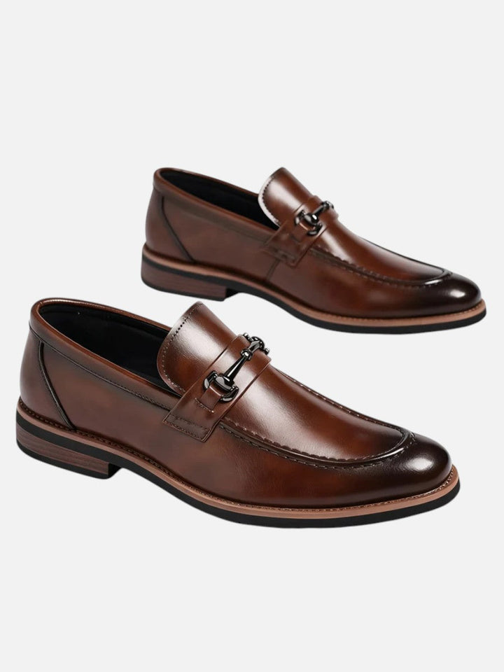 Men’s Polished Loafers with Metal Bit