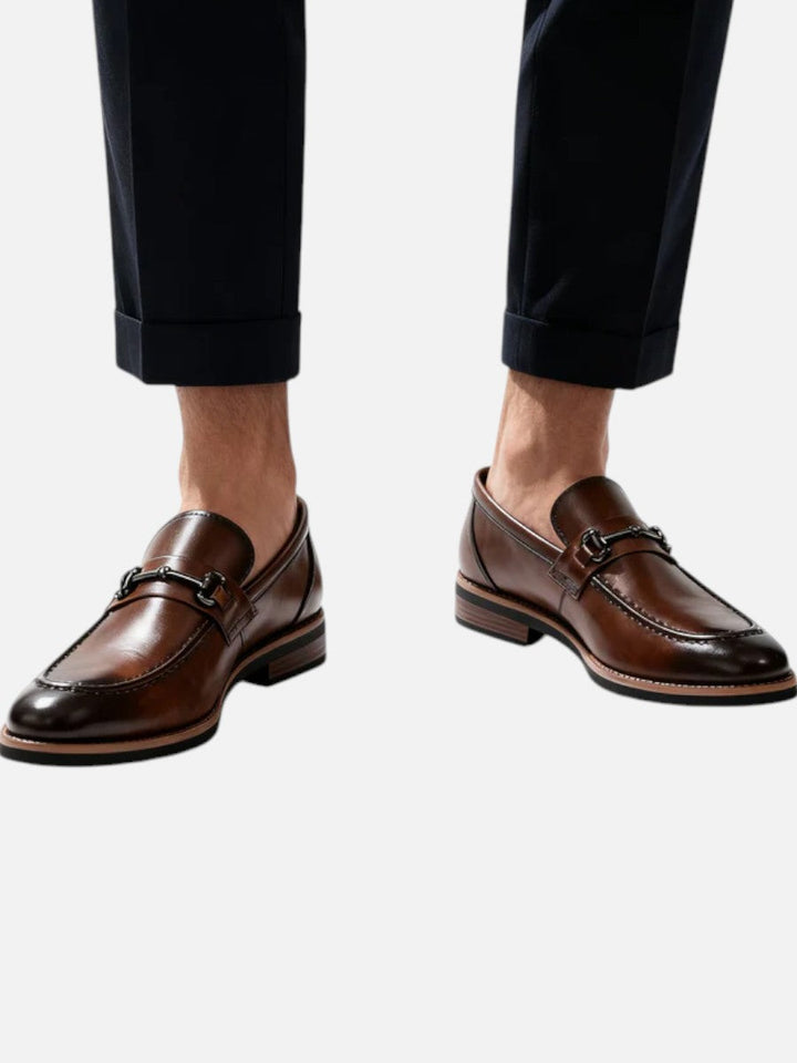 Men’s Polished Loafers with Metal Bit