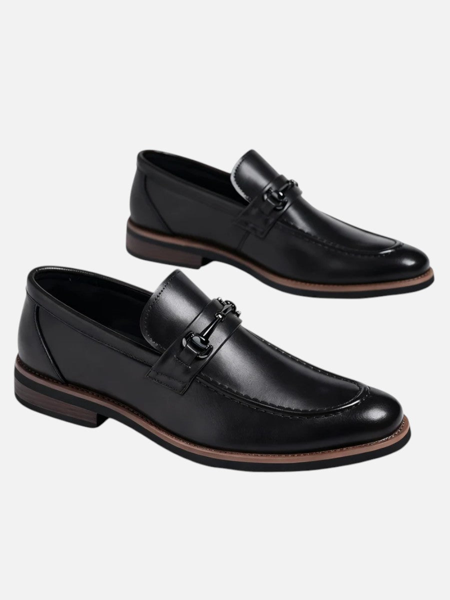 Men’s Polished Loafers with Metal Bit
