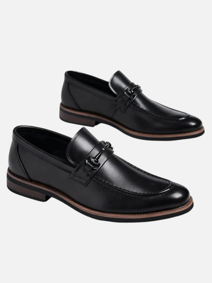 Men’s Polished Loafers with Metal Bit
