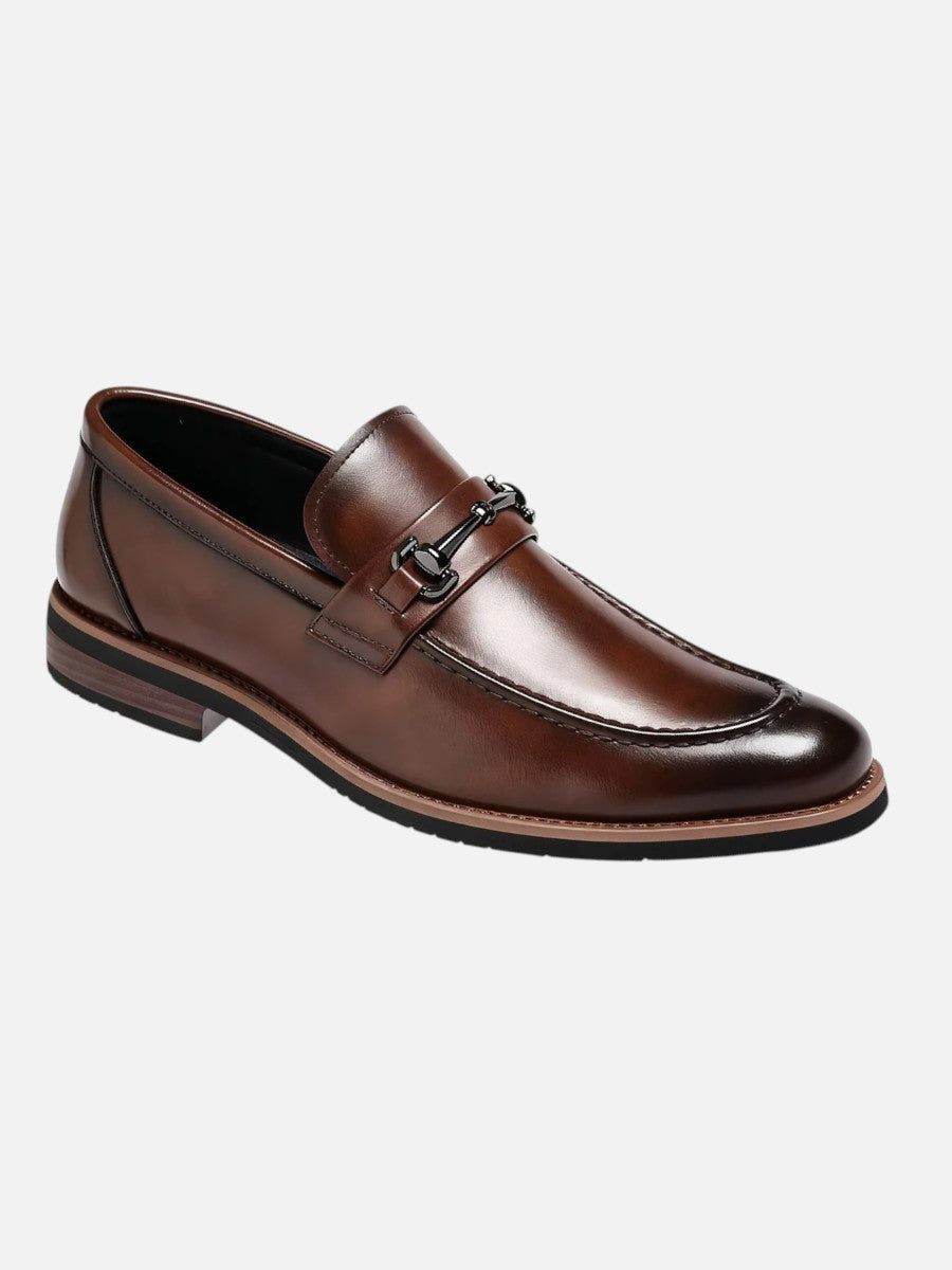 Men’s Polished Loafers with Metal Bit
