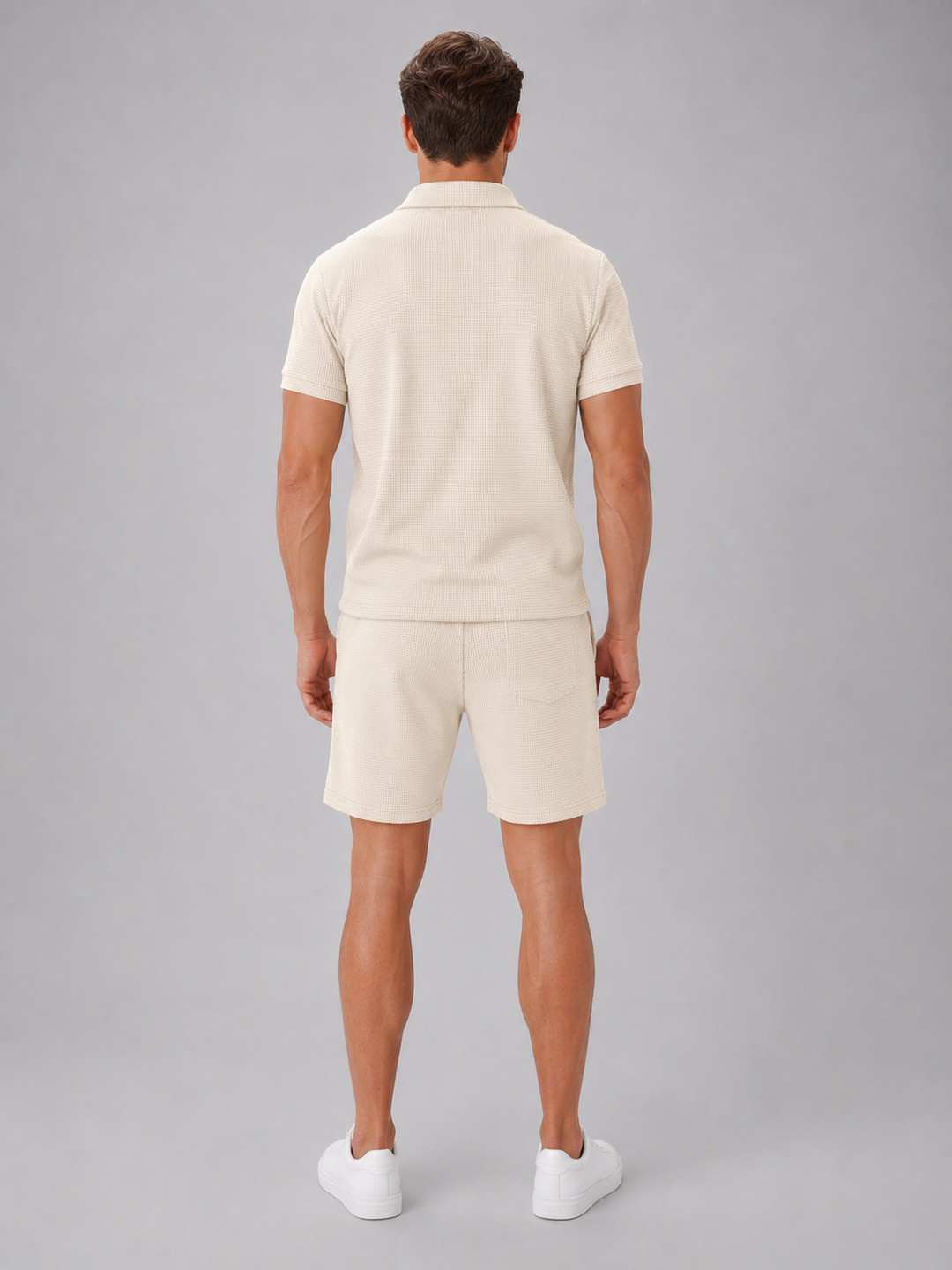 Men’s Polo and Shorts Set with Zip