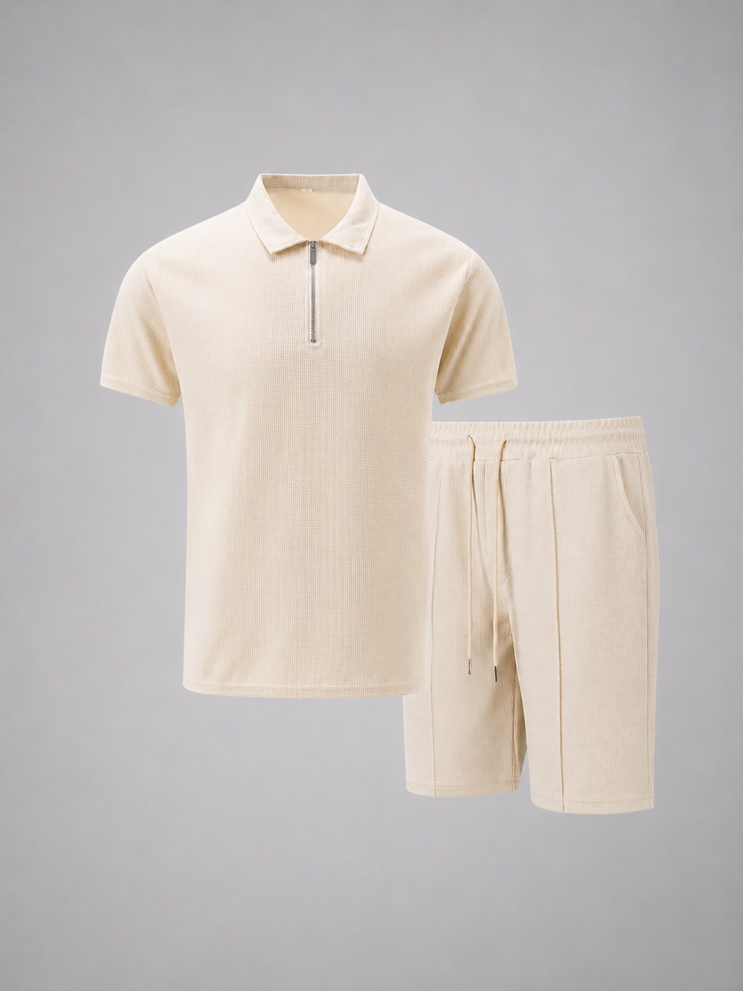 Men’s Polo and Shorts Set with Zip