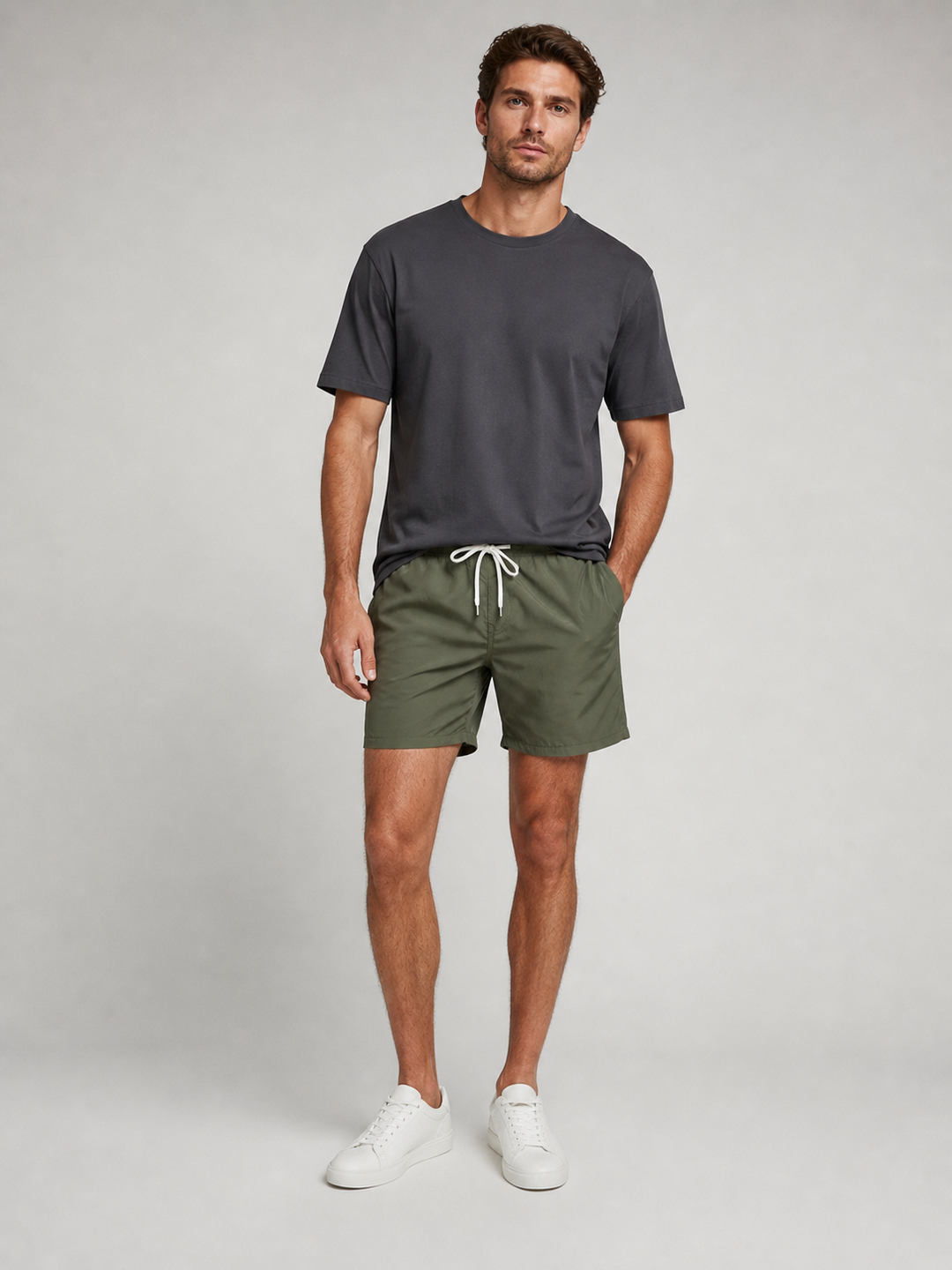 Men’s Quick-Dry Swim Shorts with Drawstring Waistband