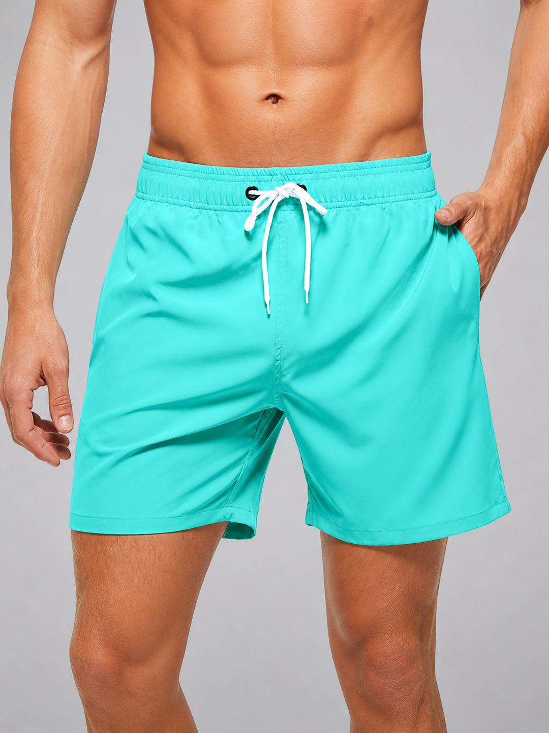 Men’s Quick-Dry Swim Shorts with Drawstring Waistband
