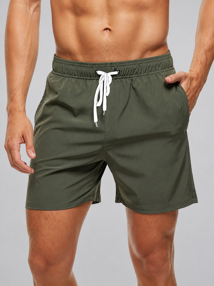 Men’s Quick-Dry Swim Shorts with Drawstring Waistband