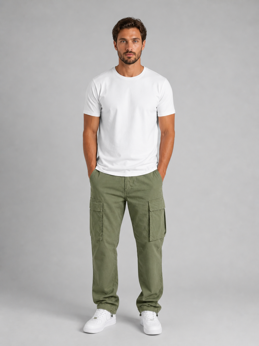 Men’s Relaxed Cargo Trousers with Pockets
