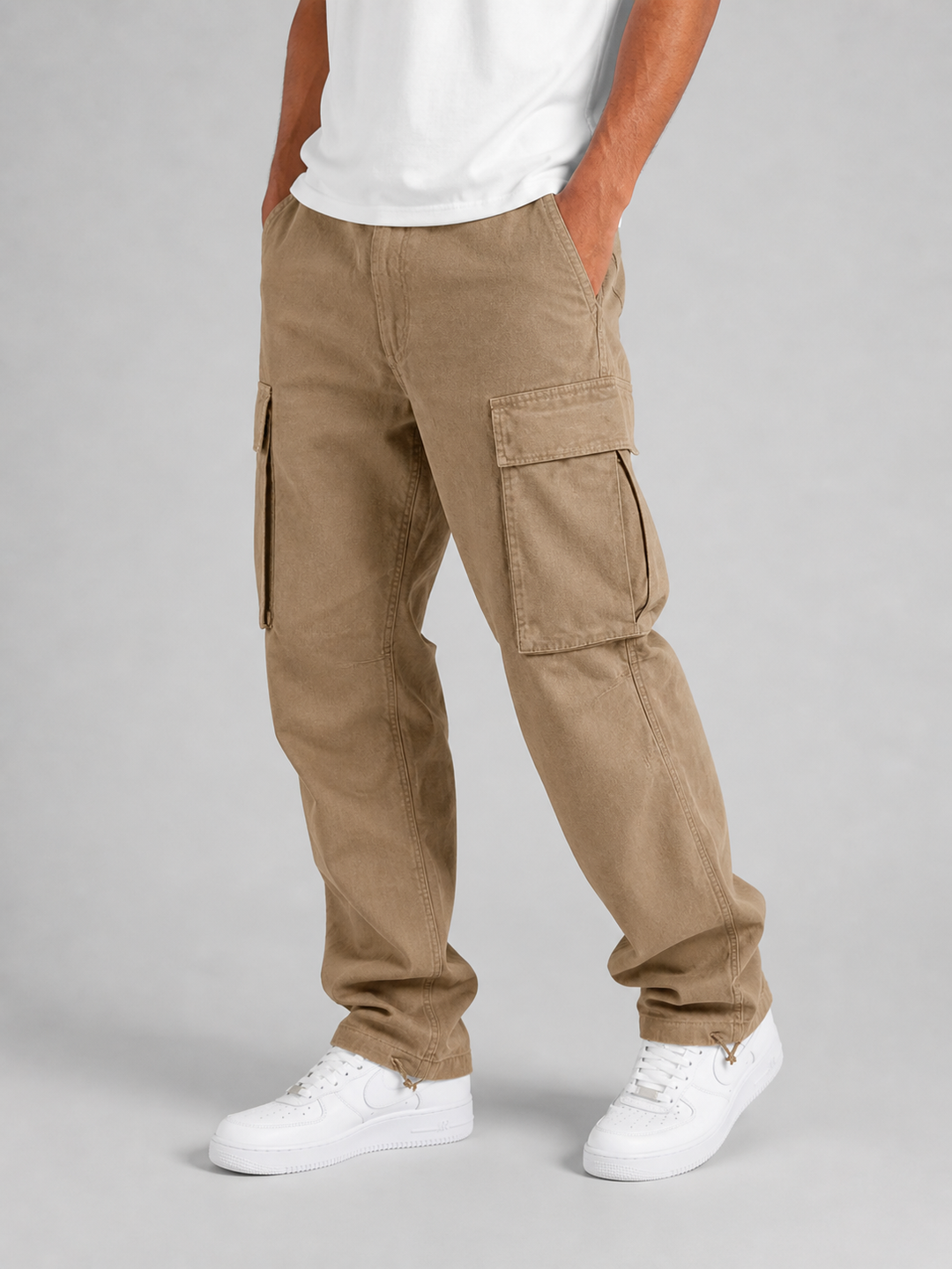 Men’s Relaxed Cargo Trousers with Pockets