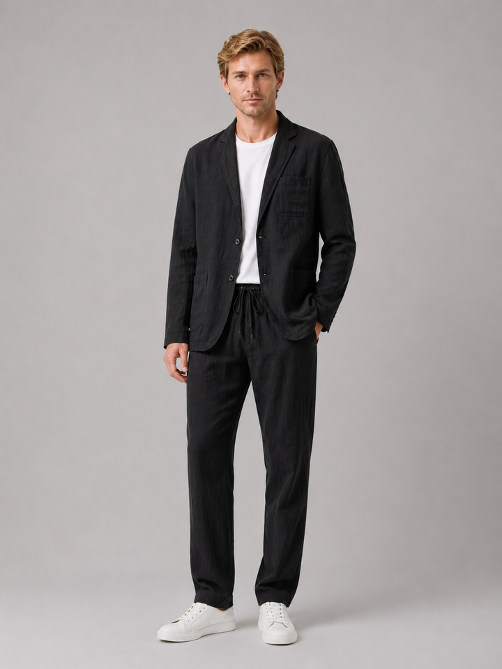 Men’s Relaxed Suit with Drawstring Trousers