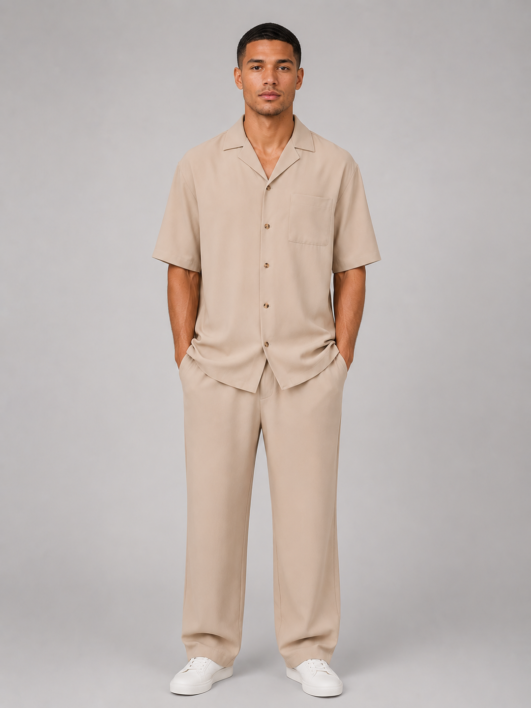 Men’s Relaxed Summer Co-Ord Set with Drawstring