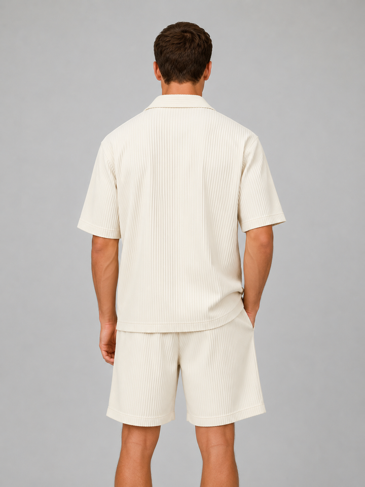 Men’s Ribbed Summer Co-Ord Set with Drawstring