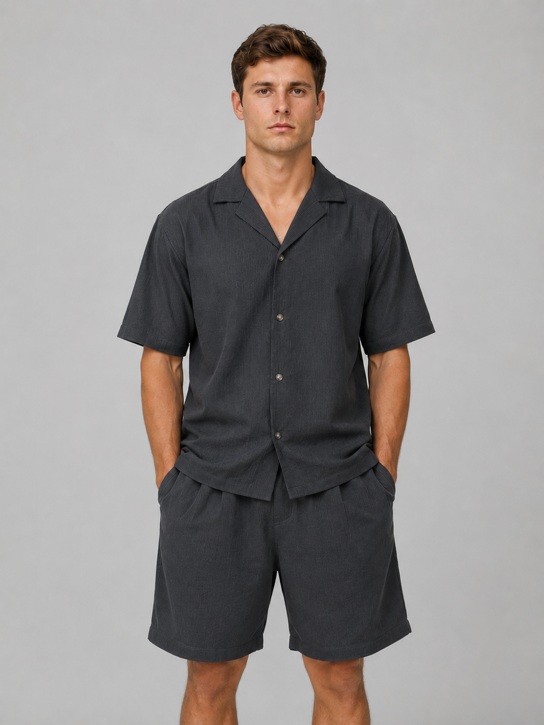 Men’s Ribbed Summer Co-Ord Set with Drawstring