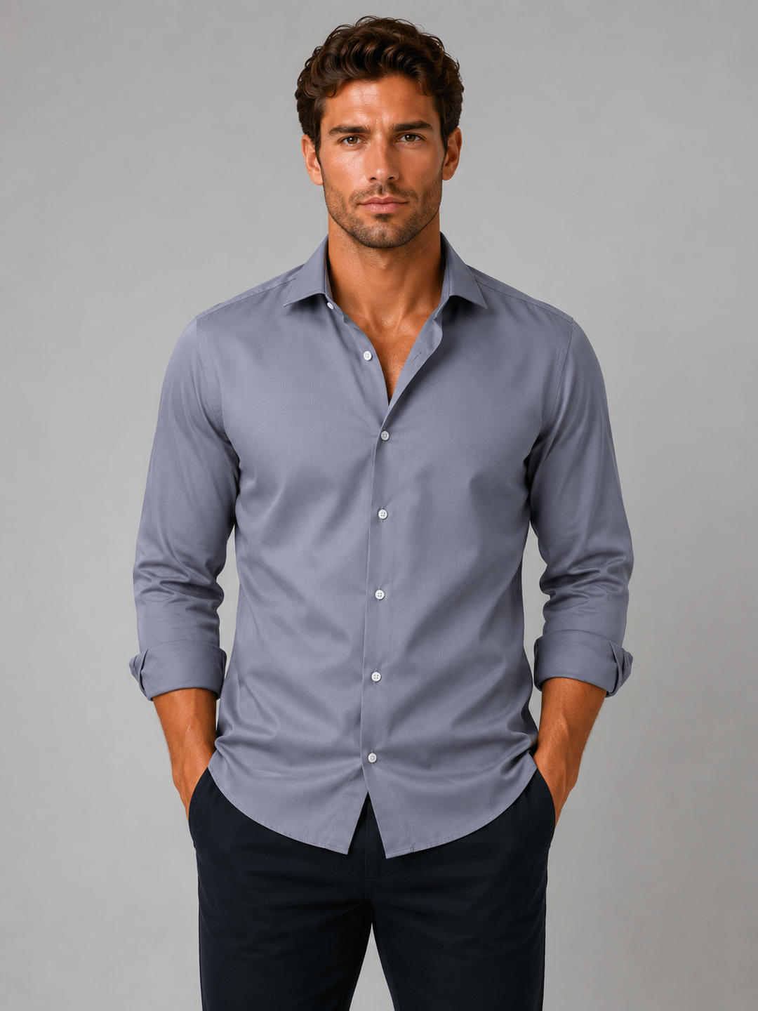 Men’s Slim Fit Dress Shirt with Stretch