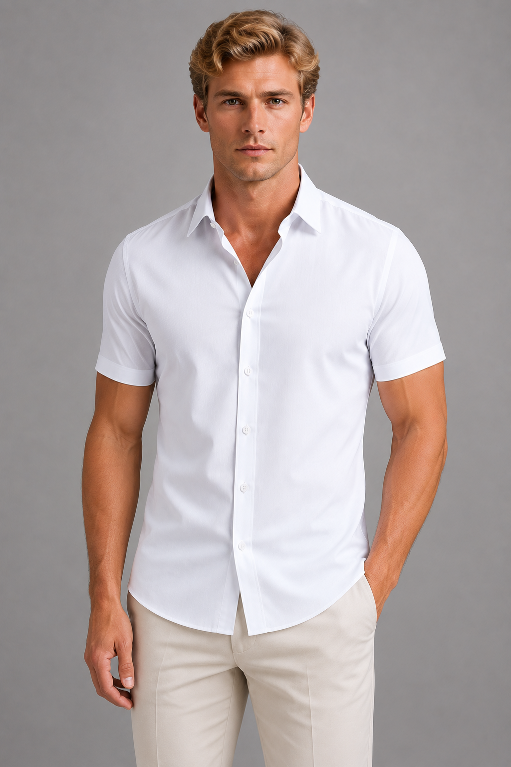 Men’s Slim Fit Shirt with Classic Collar