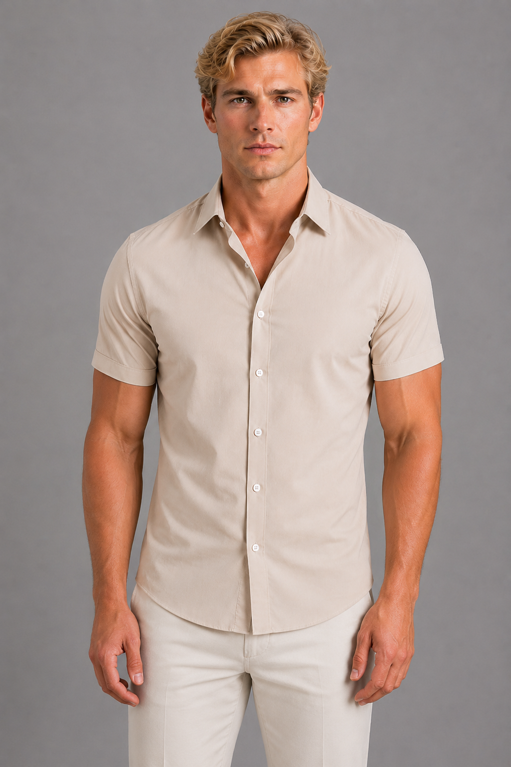 Men’s Slim Fit Shirt with Classic Collar