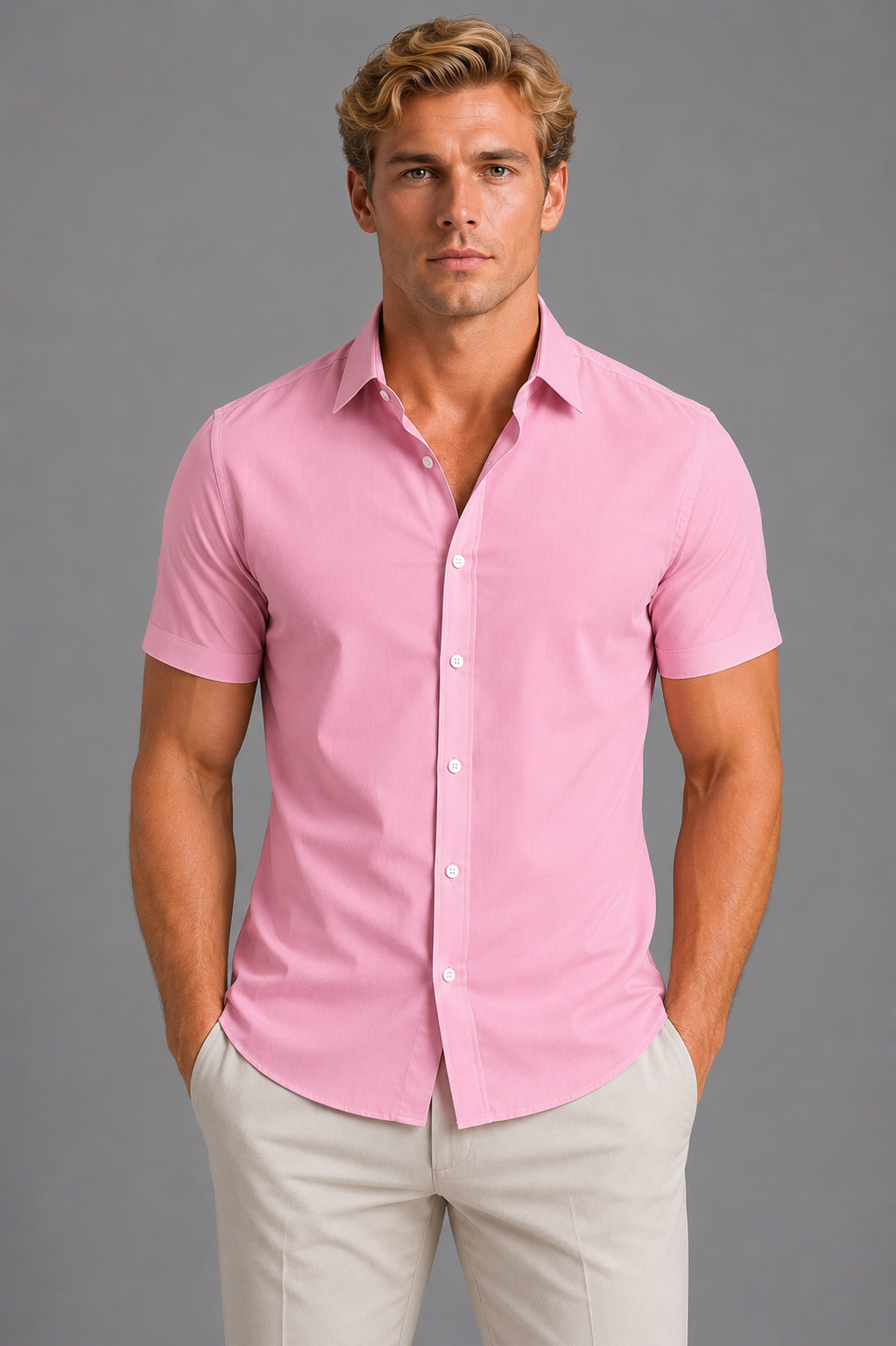 Men’s Slim Fit Shirt with Classic Collar