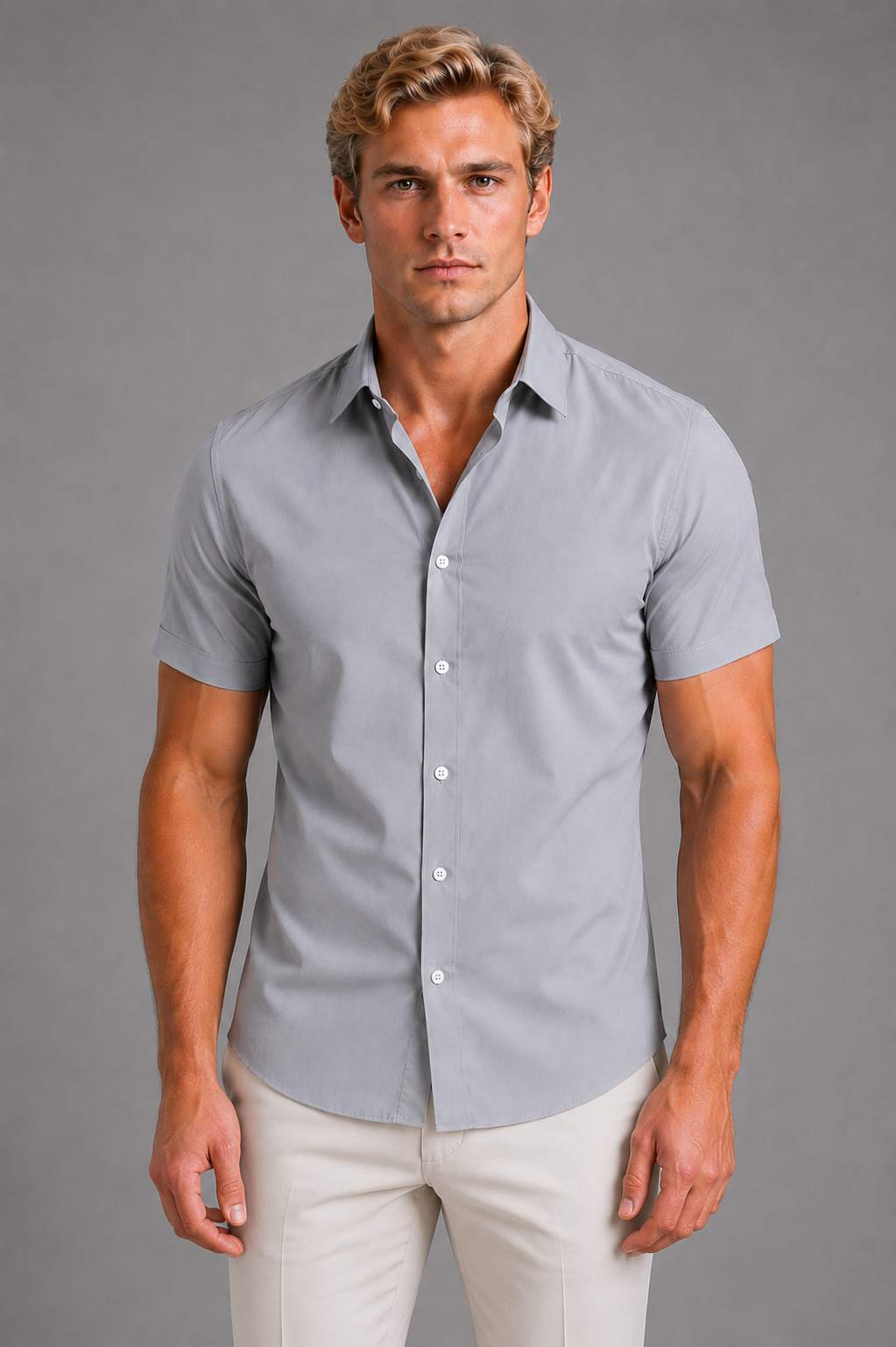 Men’s Slim Fit Shirt with Classic Collar