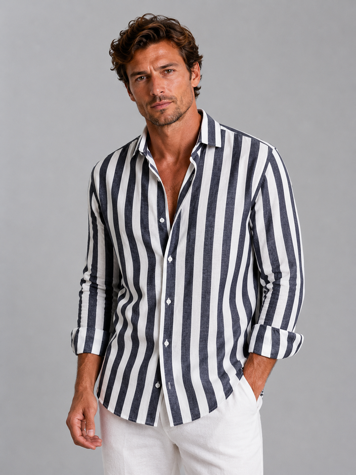 Men's Striped Shirt with Relaxed Fit