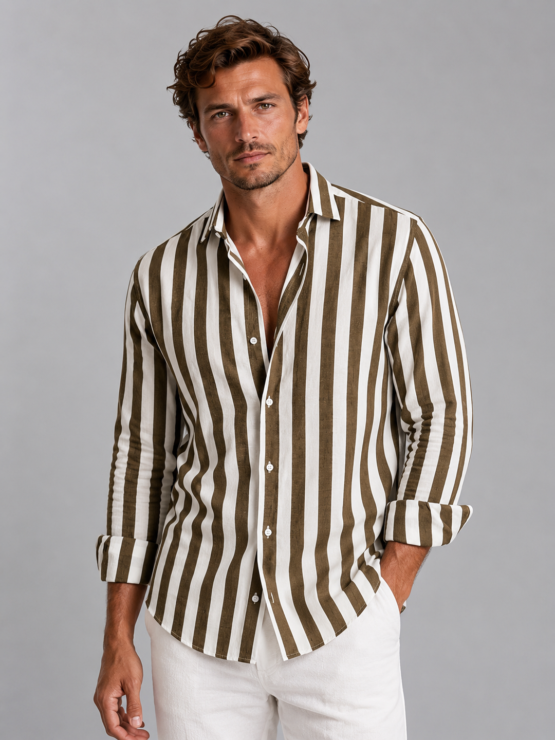 Men's Striped Shirt with Relaxed Fit