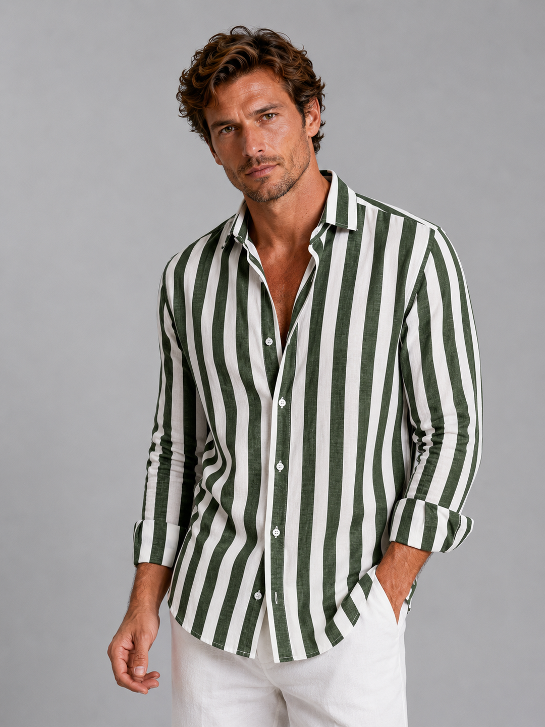 Men's Striped Shirt with Relaxed Fit