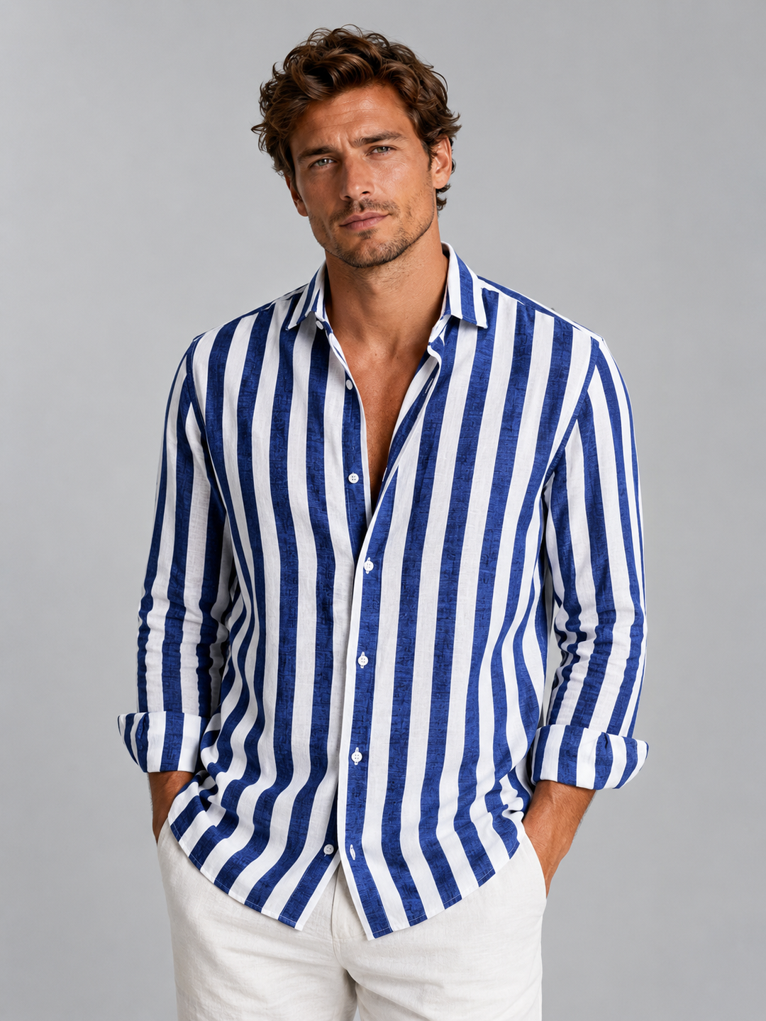 Men's Striped Shirt with Relaxed Fit