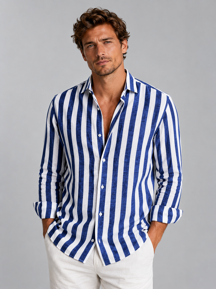 Men's Striped Shirt with Relaxed Fit