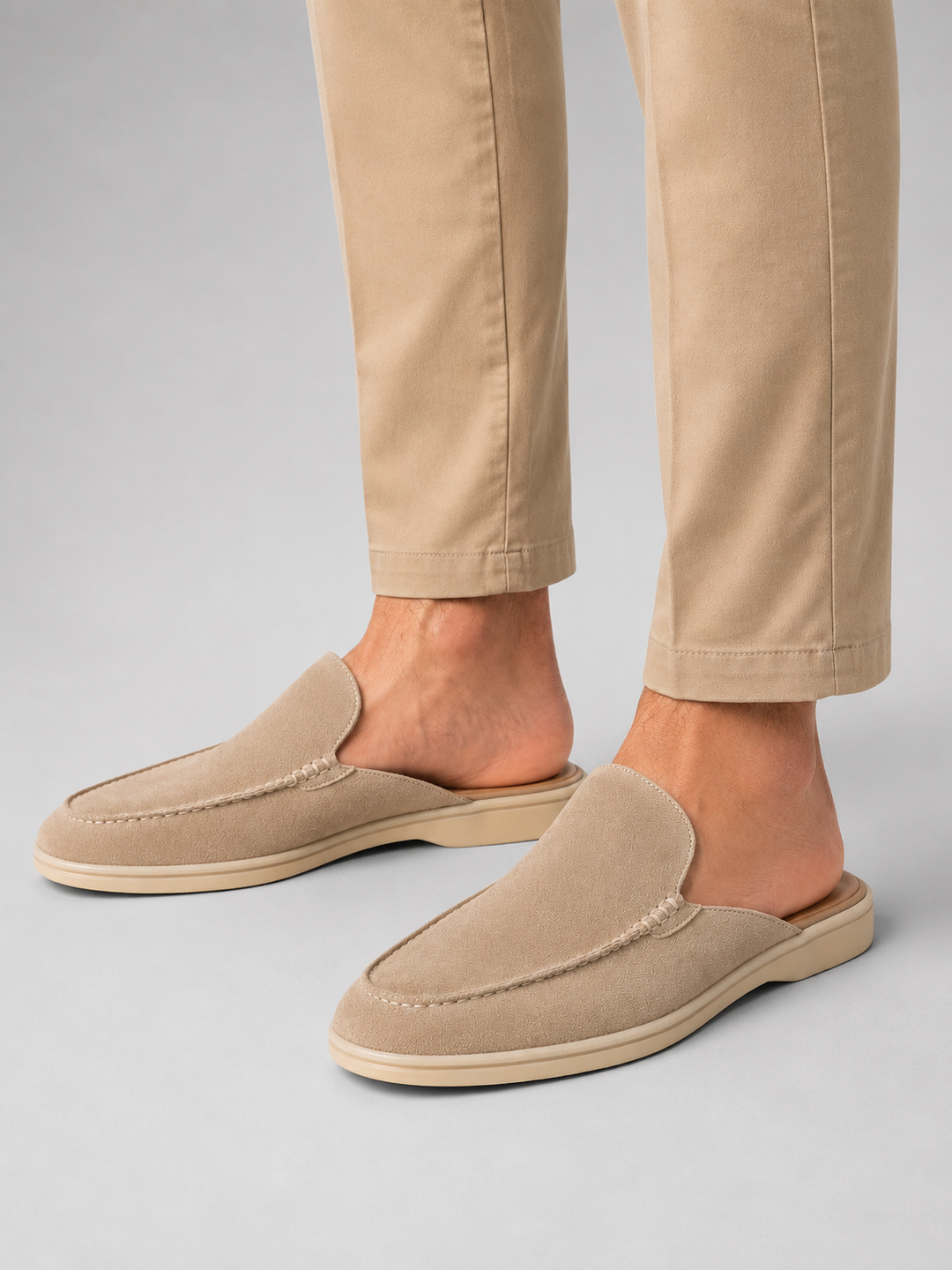 Men’s Suede Mule Slip-On Loafers with Backless