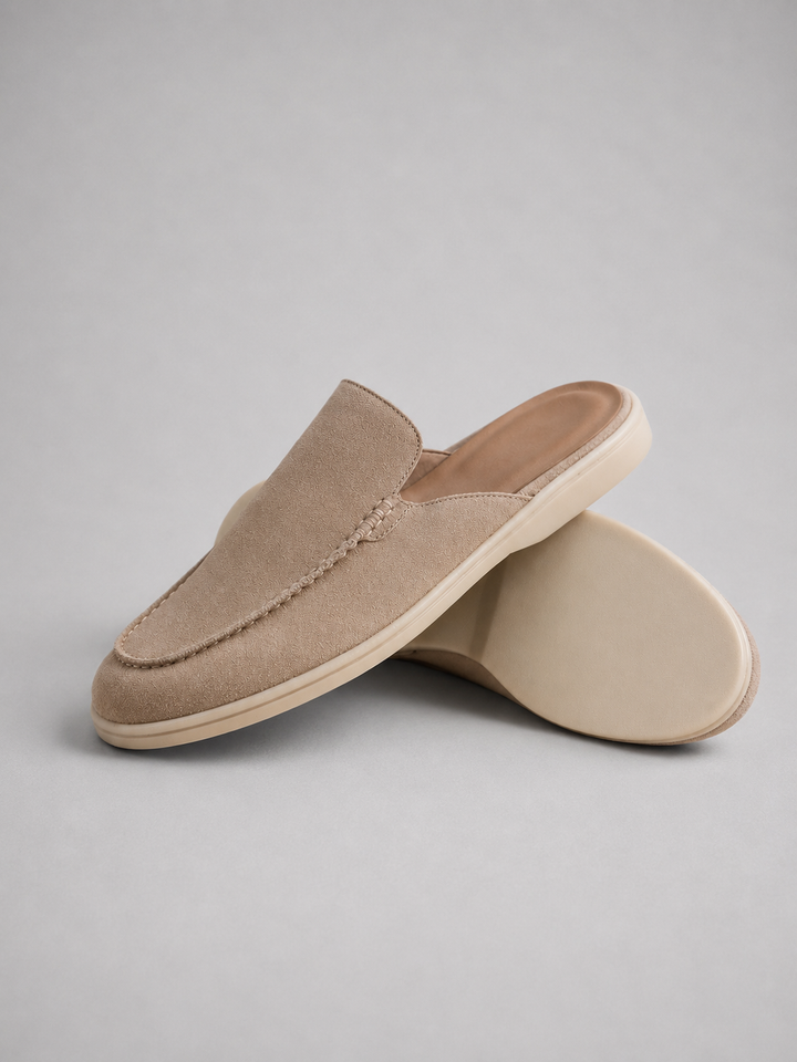 Men’s Suede Mule Slip-On Loafers with Backless