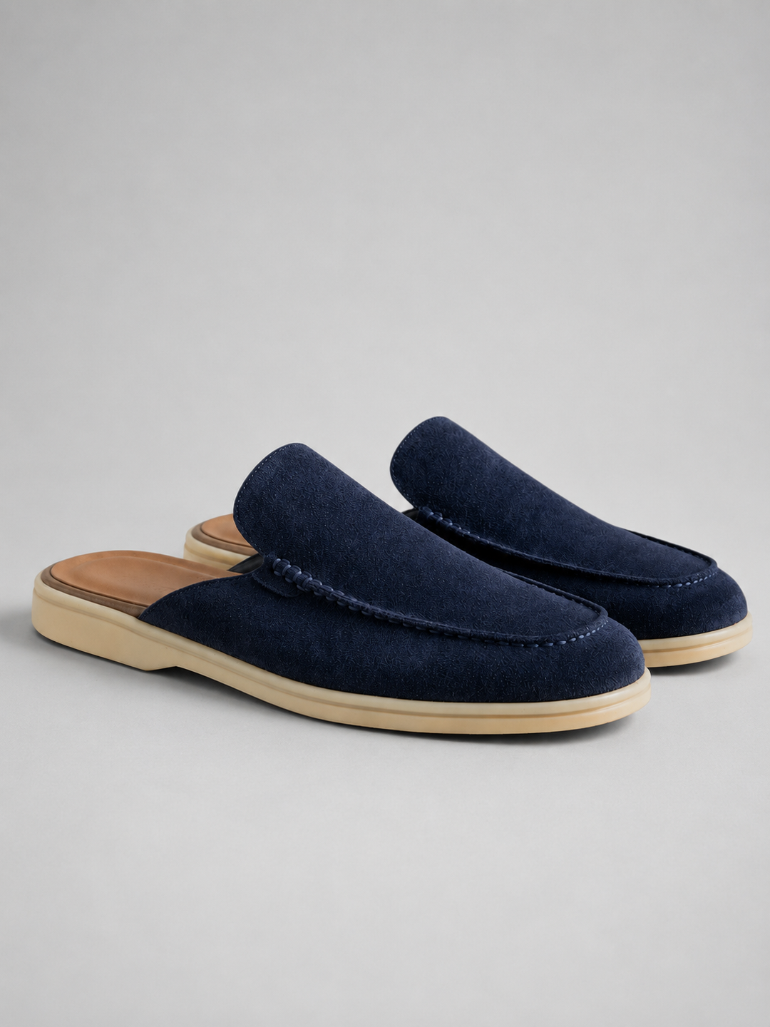 Men’s Suede Mule Slip-On Loafers with Backless