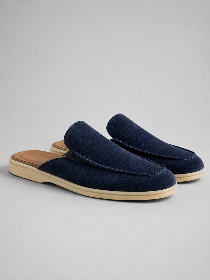 Men’s Suede Mule Slip-On Loafers with Backless