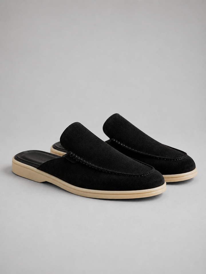 Men’s Suede Mule Slip-On Loafers with Backless