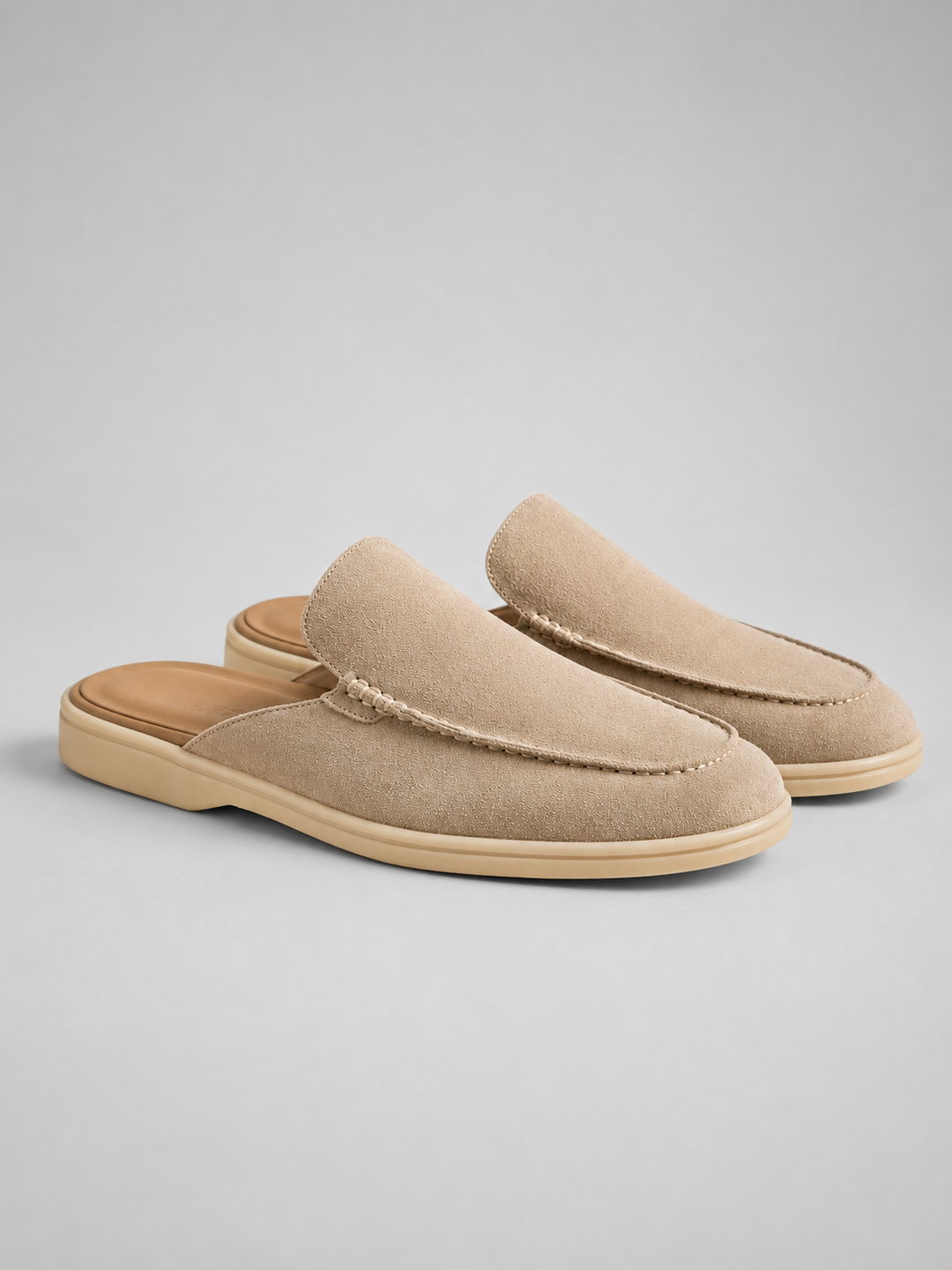 Men’s Suede Mule Slip-On Loafers with Backless
