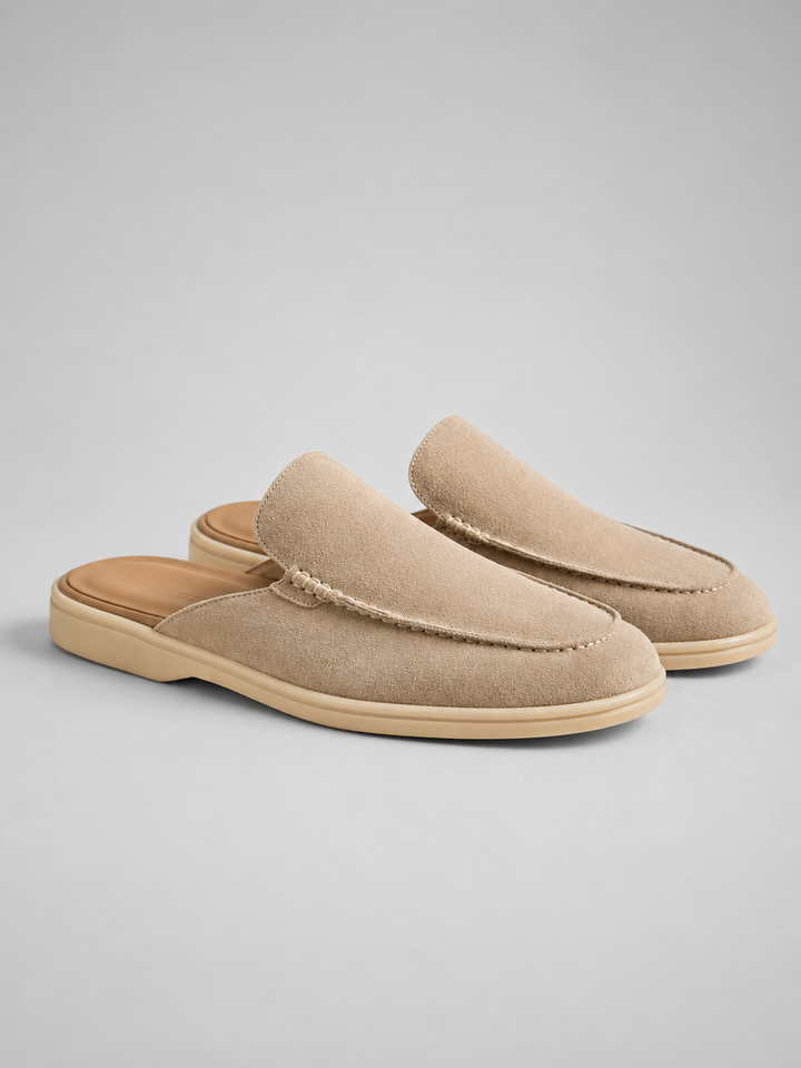 Men’s Suede Mule Slip-On Loafers with Backless