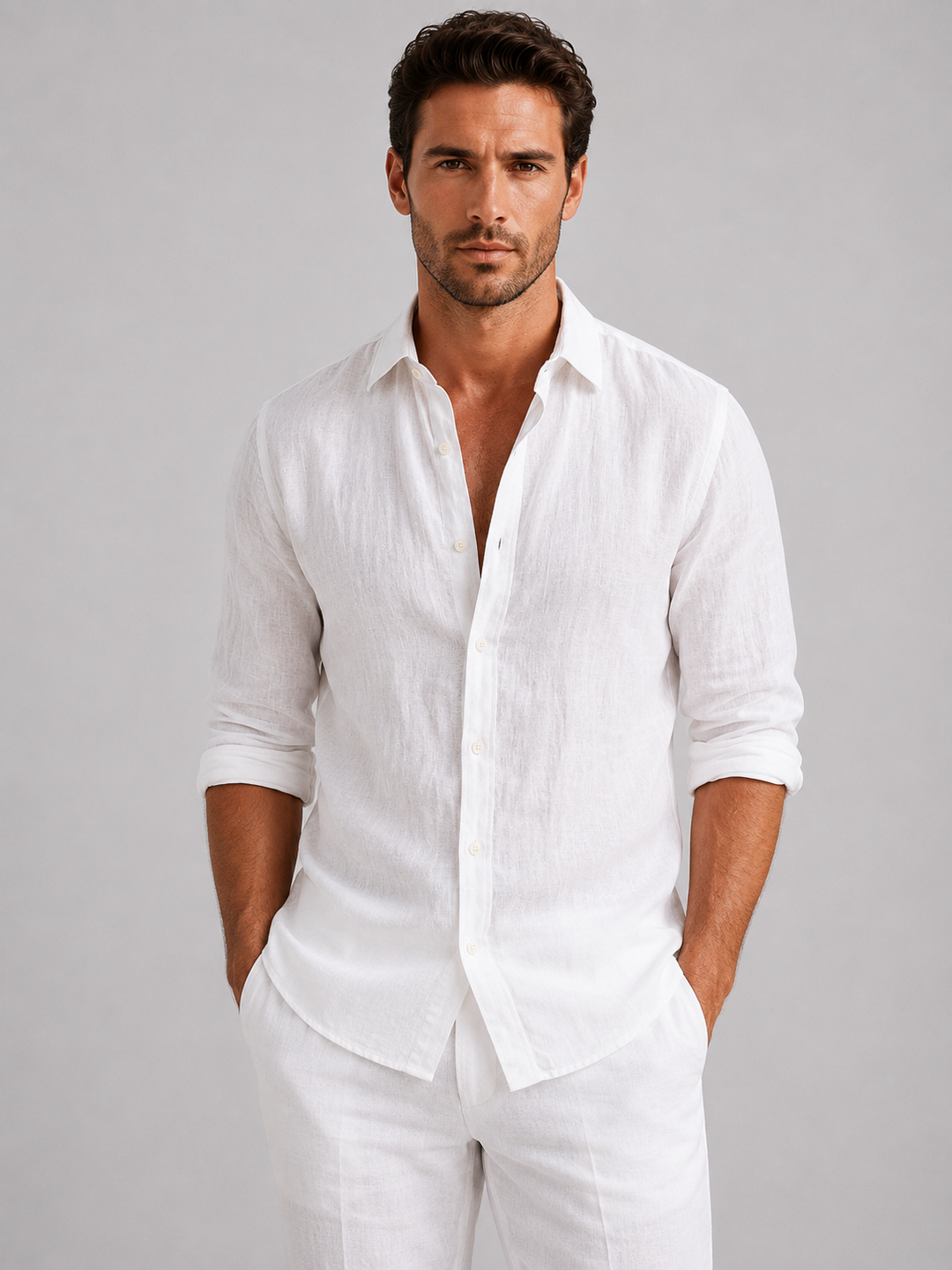Men’s Summer Shirt with Button-Up