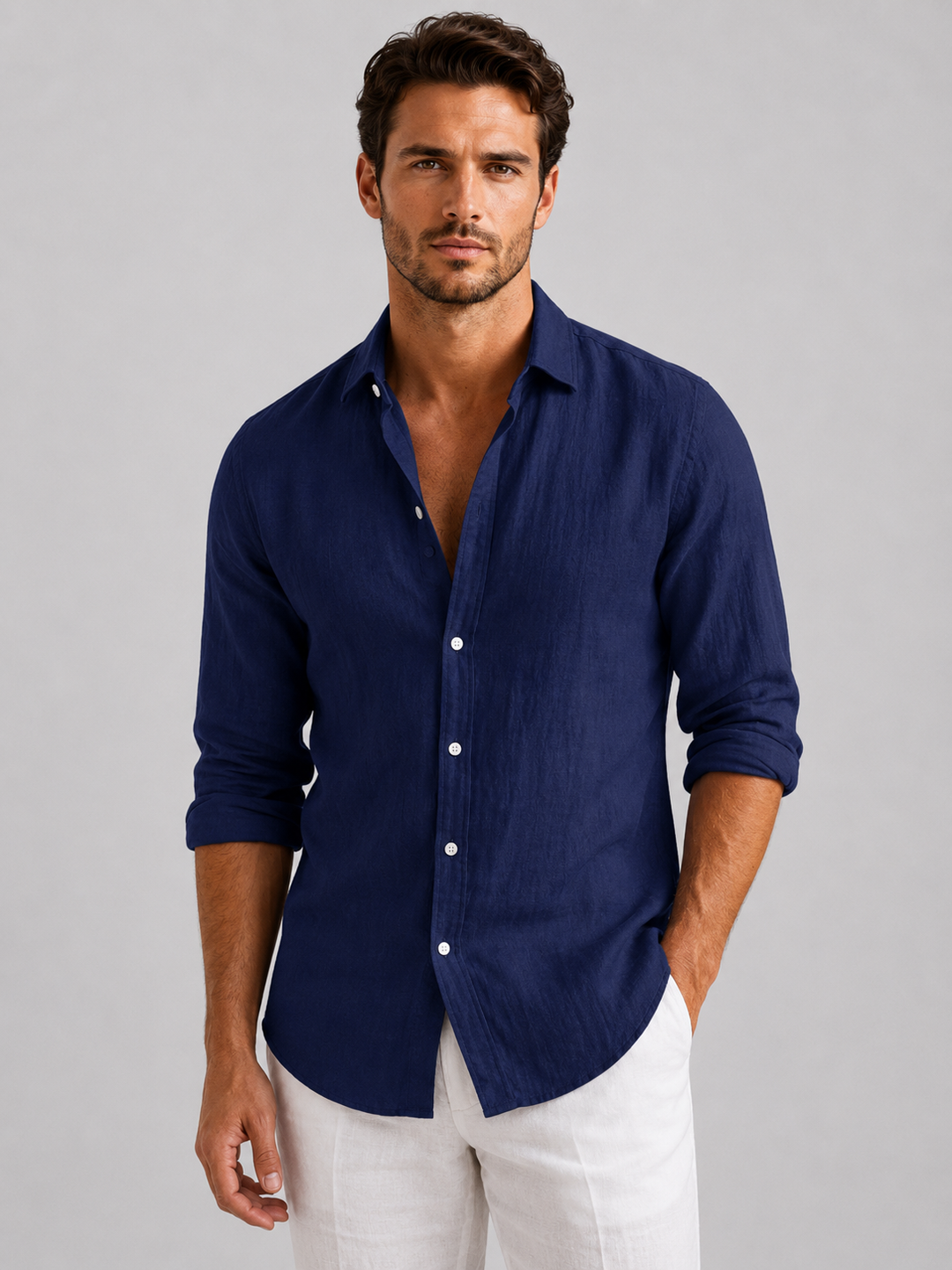Men’s Summer Shirt with Button-Up